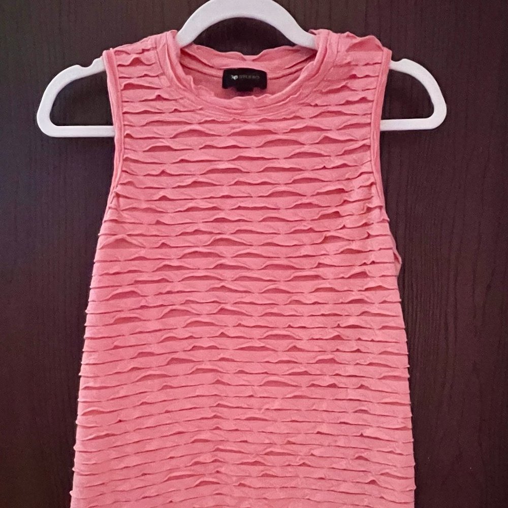 AB Studio Orange Ruffle Tank Top